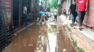 উল্লাপাড়ায় পৌরসভায় কলেজপাড়ায় সড়কে দুর্ভোগ কষ্টে চলাচল