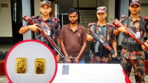 যশোরে ৪৫ লক্ষ টাকার ২টি স্বর্ণের বারসহ আটক-১