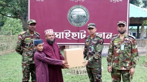 সাজেকে বাঘাইহাটে এতিমখানায় সেনাবাহিনীর খাদ্যসামগ্রী বিতরণ