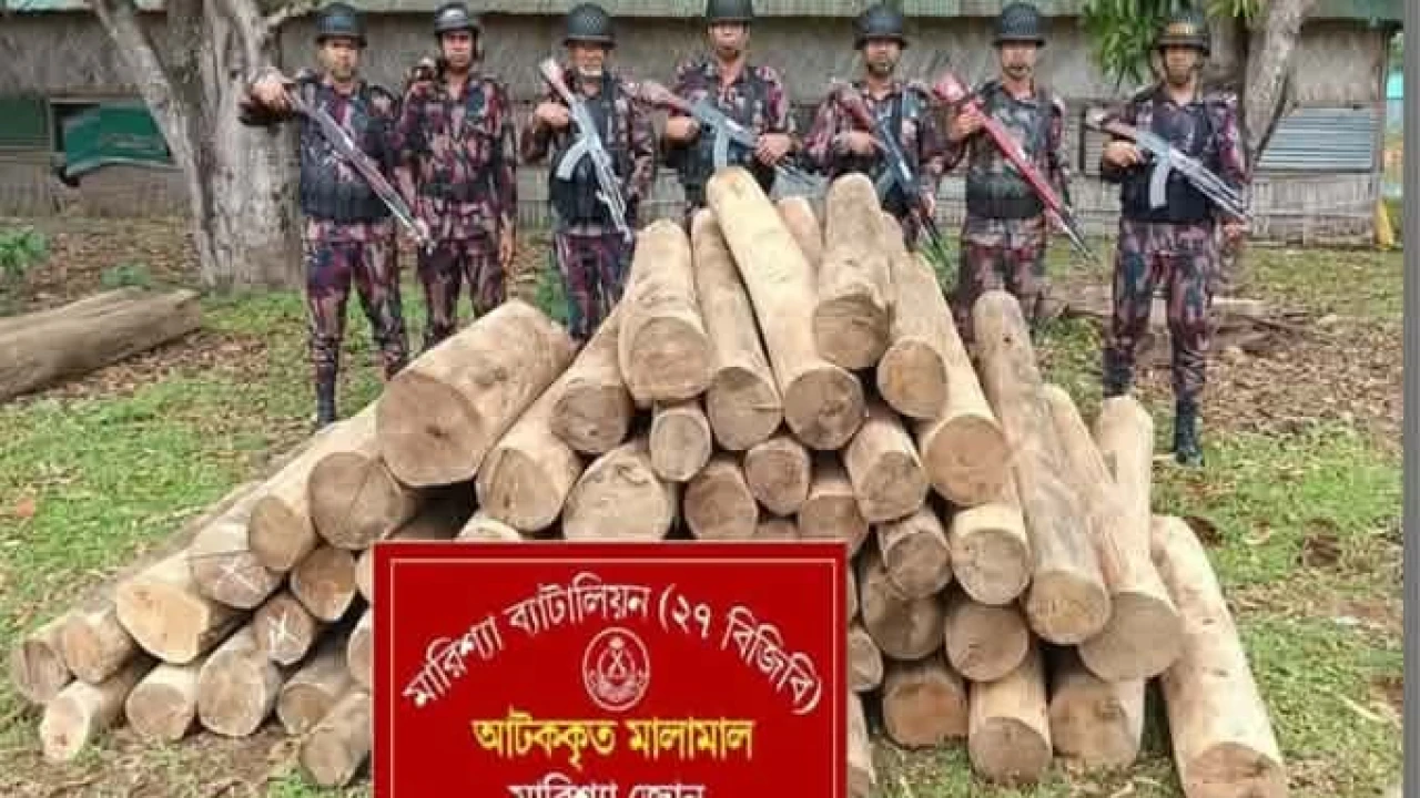 বাঘাইছড়িতে বিজিবির বিশেষ অভিযানে  অবৈধ সেগুন কাঠ জব্দ