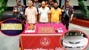 ৪৯ বিজিবির অভিযানে ২৬ টি স্বর্ণের বার ও প্রাইভেট সহ আটক-৩