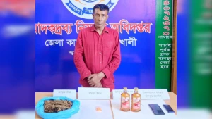 নোয়াখালীতে ইয়াবা, গাঁজা ও বিদেশি মদসহ আটক ১