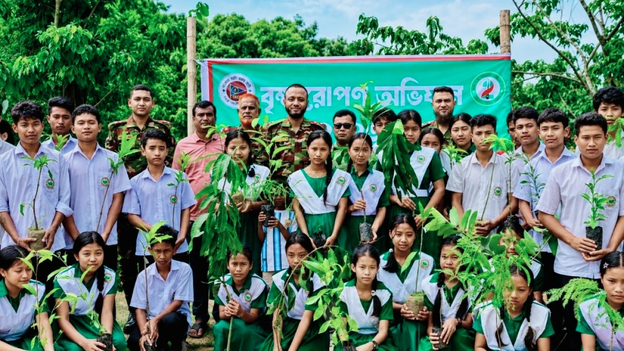 জুরাছড়িতে সেনাবাহিনীর বৃক্ষরোপণ ও কৃষি সহায়তা কর্মসূচি অনুষ্ঠিত।