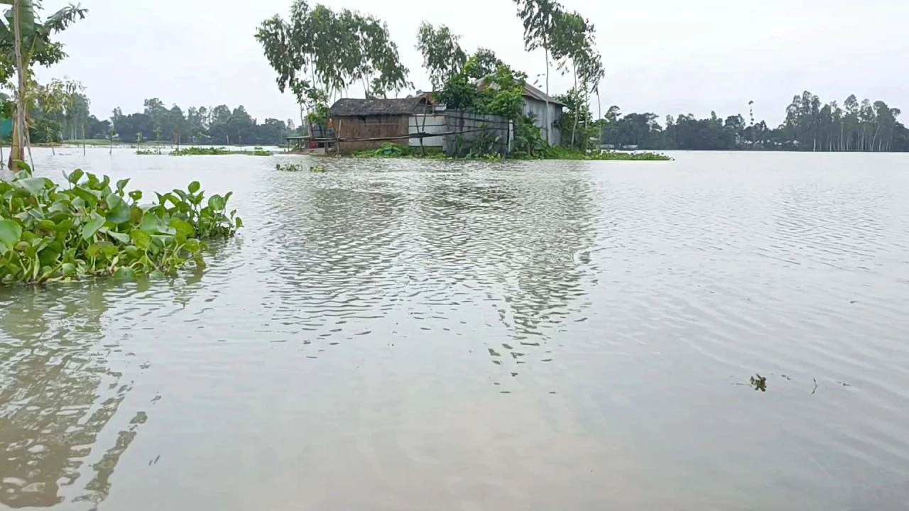 বানের পানিতে প্লাবিত কুড়িগ্রামের নিম্নাঞ্চল, পানিবন্দী প্রায় ১০ হাজার মানুষ