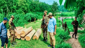 জুরাছড়িতে সেনাবাহিনীর বিশেষ অভিযানে ৯০ লক্ষ টাকার অবৈধ কাঠ জব্দ।